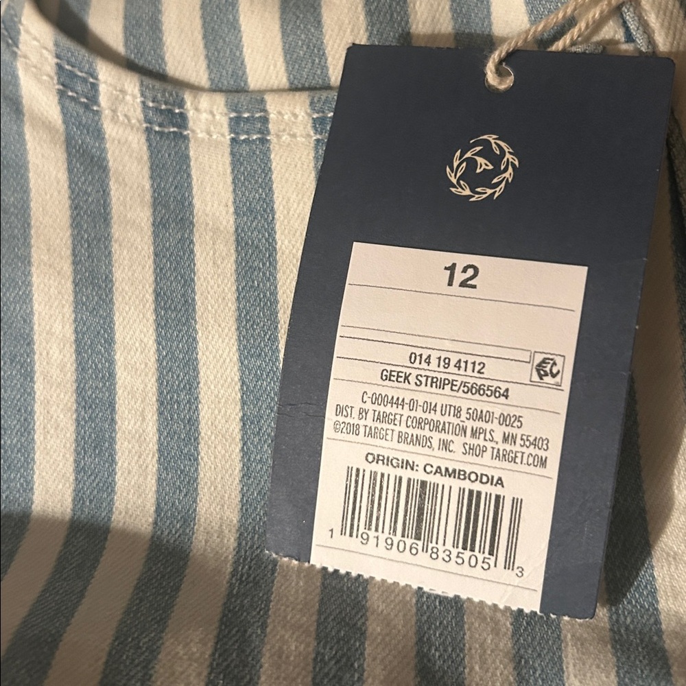 Universal Thread NWT Blue & White Striped High-Rise Jean Shorts size 12 - Picture 6 of 6